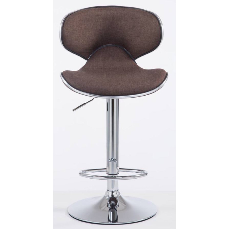 Lot de 2 tabourets de bar Las Vegas V2 tissu chromé brun