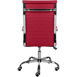 Fauteuil de bureau Amadora en tissu rouge