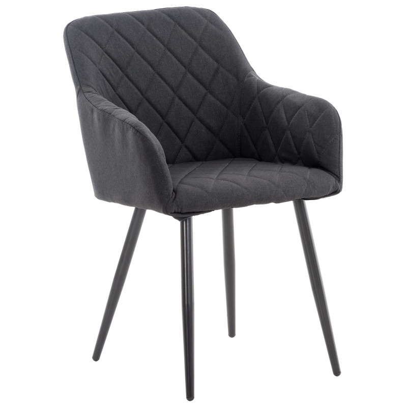 Chaise de salle à manger en tissu Shila noir