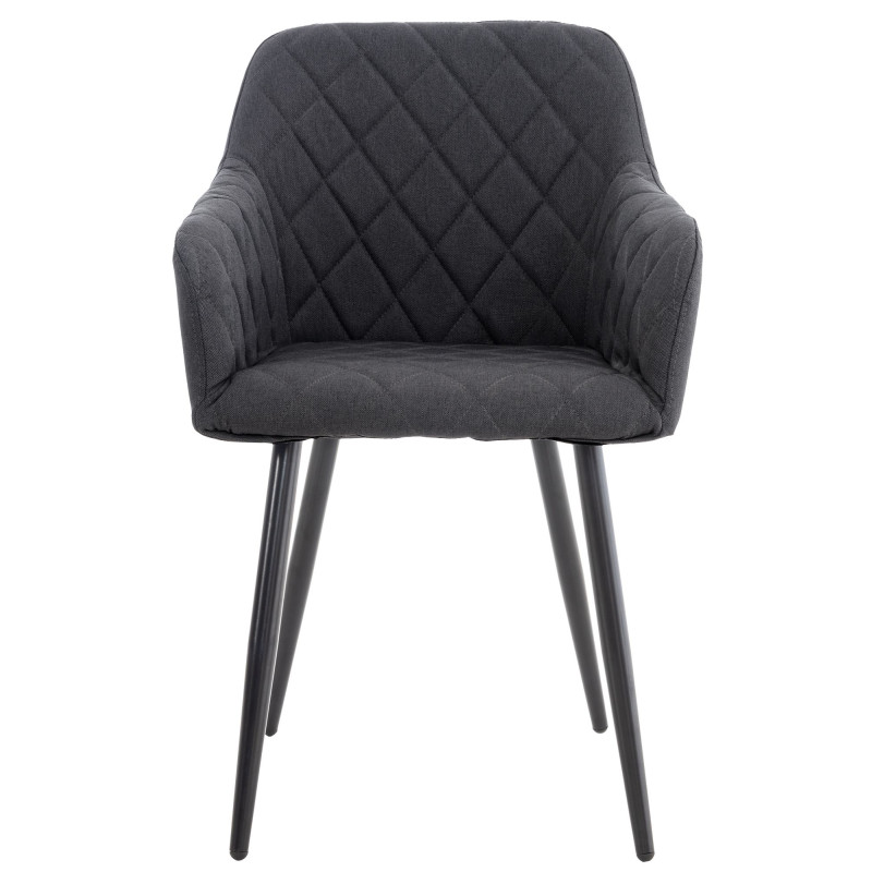 Chaise de salle à manger en tissu Shila noir