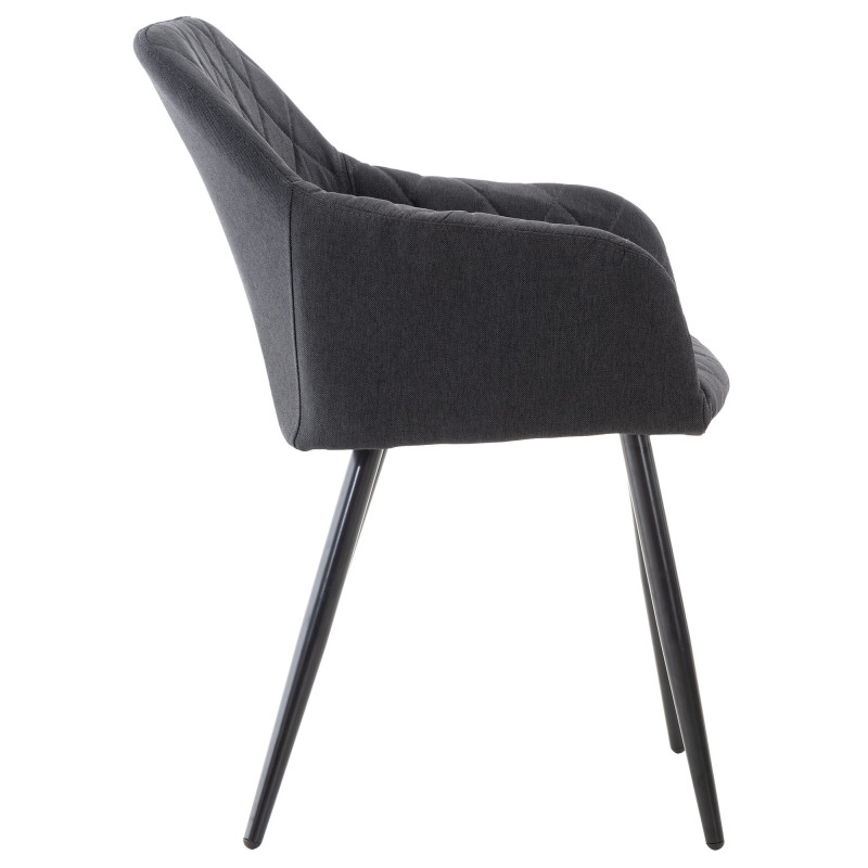 Chaise de salle à manger en tissu Shila noir