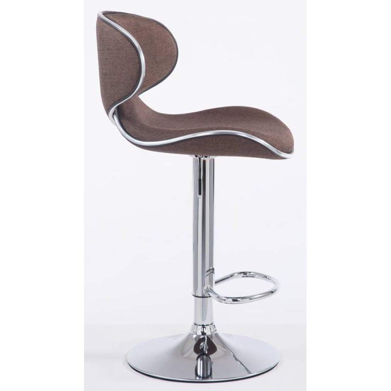 Lot de 2 tabourets de bar Las Vegas V2 tissu chromé brun