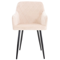Chaise de salle à manger en velours Shila beige