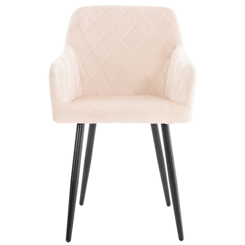 Chaise de salle à manger en velours Shila beige