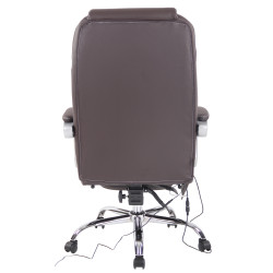 Fauteuil de bureau Pacific en cuir véritable avec fonction massage, marron