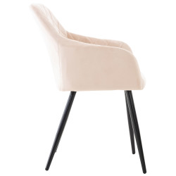 Chaise de salle à manger en velours Shila beige