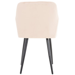 Chaise de salle à manger en velours Shila beige