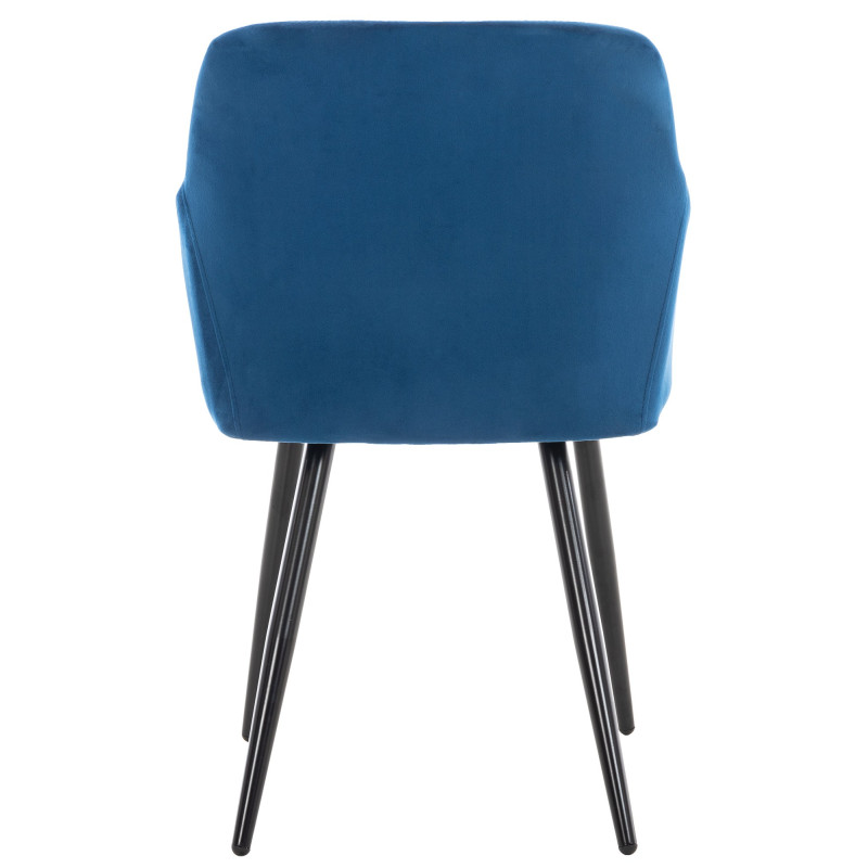 Chaise de salle à manger en velours Shila bleu