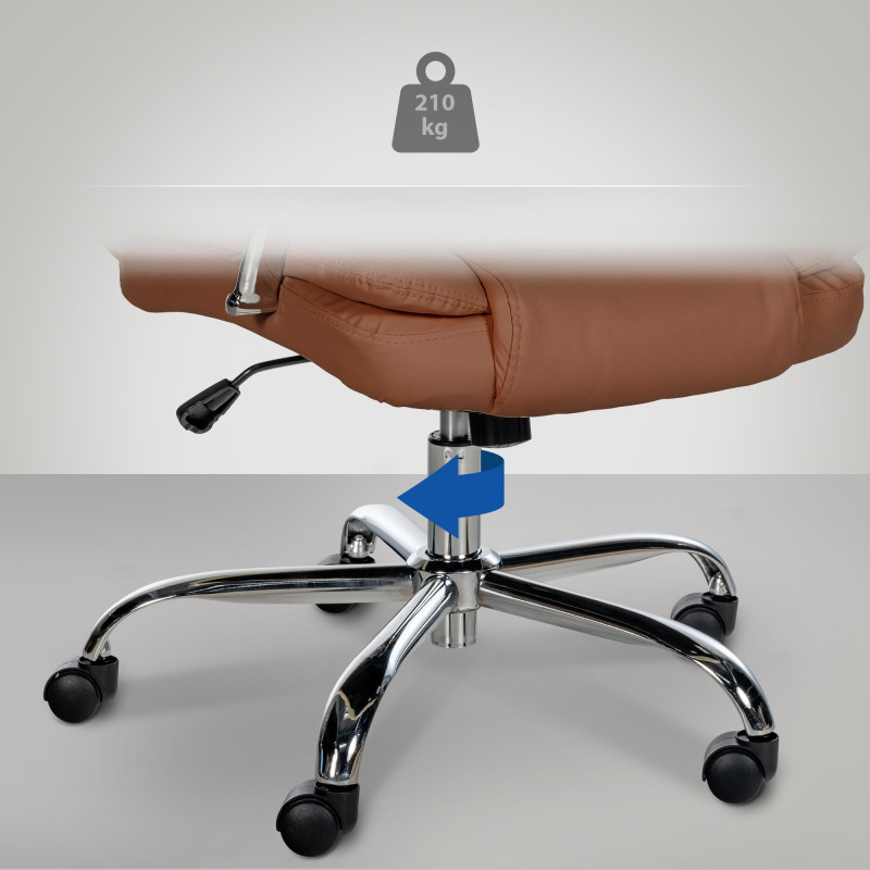 Poltrona ufficio XXL Xanthos in similpelle marrone chiaro