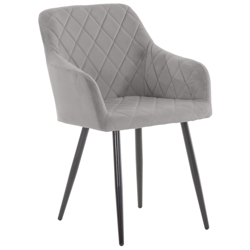 Chaise de salle à manger en velours Shila gris