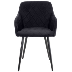 Chaise de salle à manger en velours Shila noir