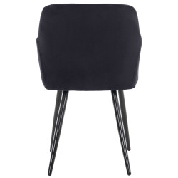 Chaise de salle à manger en velours Shila noir