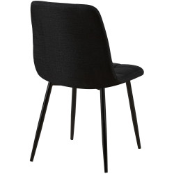Chaise de salle à manger tissu Tilde noir