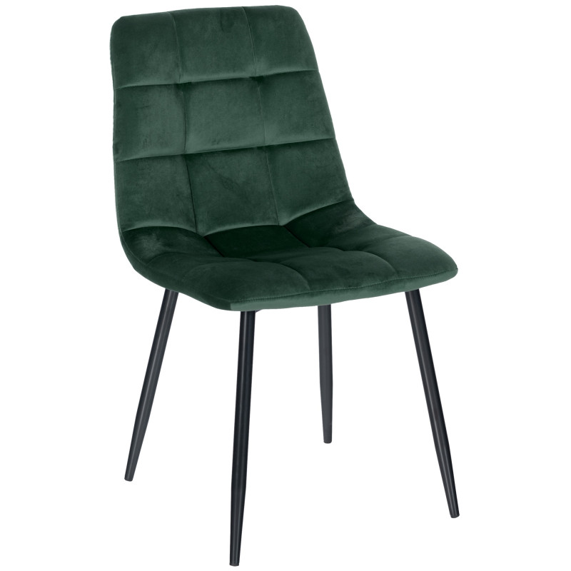 Chaise de salle à manger en velours Tilde vert