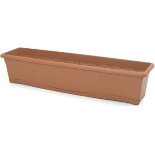 PLASTIKEN Jardiniere rectangulaire Ш 80 X 20 cm avec plateau - Terracotta