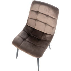 Chaise de salle à manger en velours Tilde brun