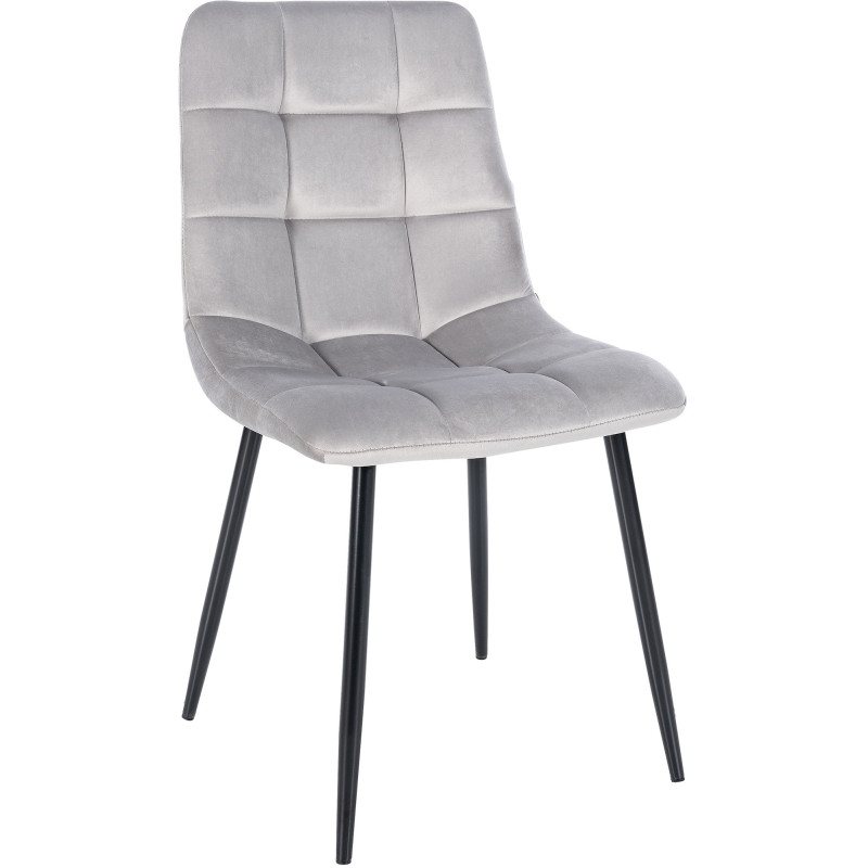 Chaise de salle à manger en velours Tilde gris