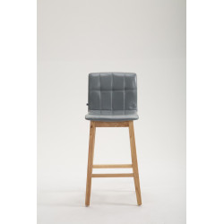 Lot de 2 tabourets de bar Bregenz en cuir artificiel natura gris