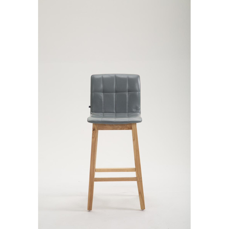 Lot de 2 tabourets de bar Bregenz en cuir artificiel natura gris