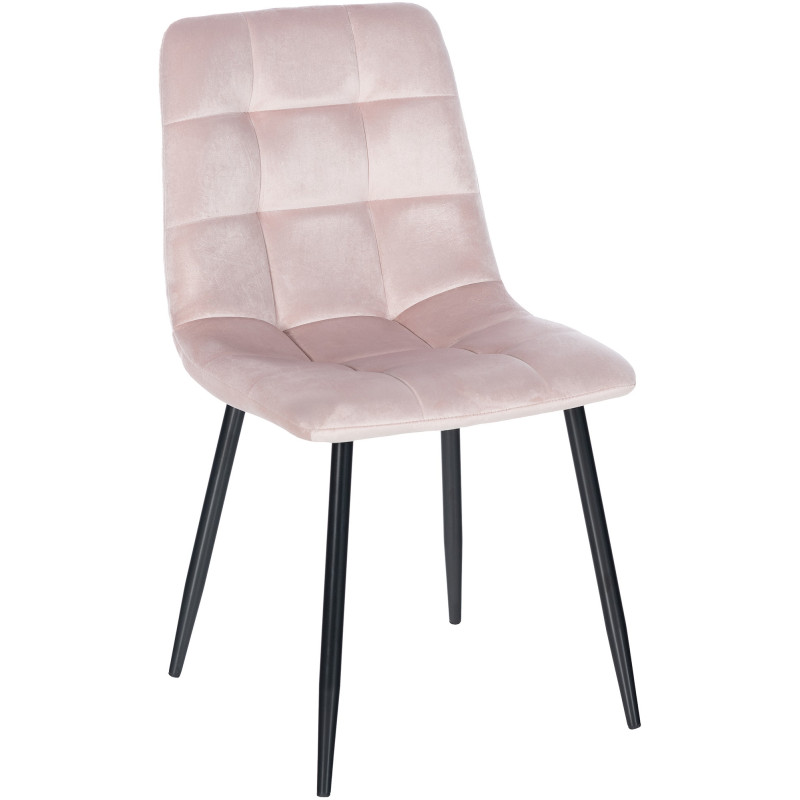 Chaise de salle à manger en velours Tilde rose