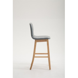 Lot de 2 tabourets de bar Bregenz en cuir artificiel natura gris