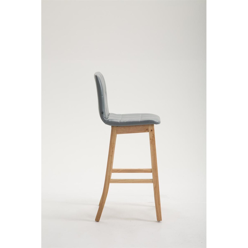 Lot de 2 tabourets de bar Bregenz en cuir artificiel natura gris