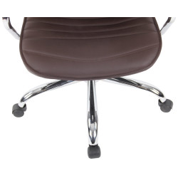 Fauteuil de bureau Rako, cuir véritable, marron