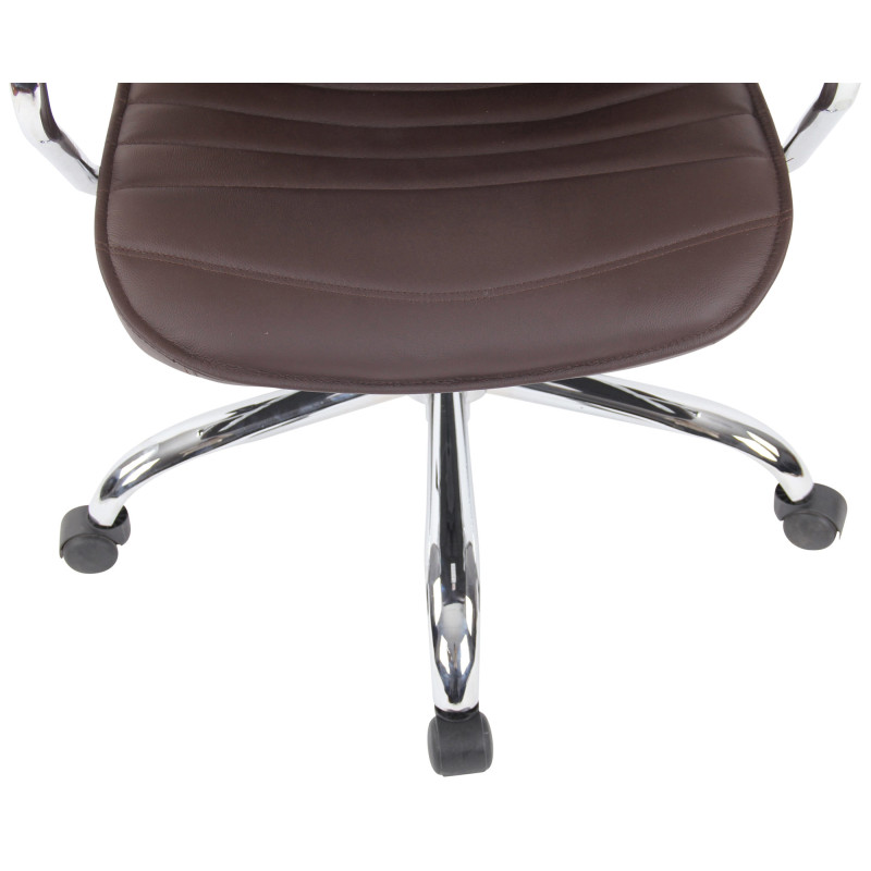 Fauteuil de bureau Rako, cuir véritable, marron