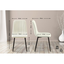 Chaise Dijon tissu crème