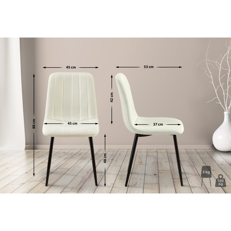 Chaise Dijon tissu crème