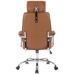 Silla de oficina Rako de cuero auténtico Marrón claro