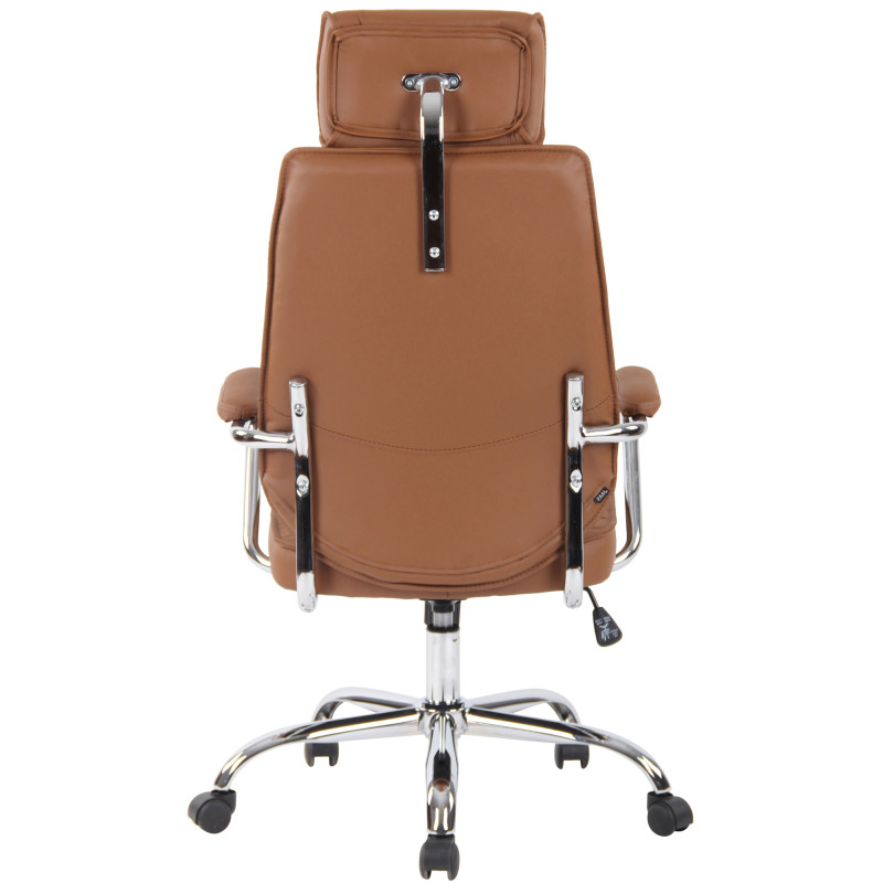 Sedia da ufficio Rako in vera pelle marrone chiaro