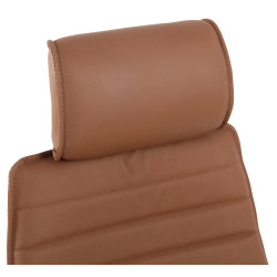 Fauteuil de bureau Rako, cuir véritable, marron clair