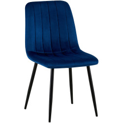Chaise Dijon en velours bleu