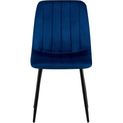 Chaise Dijon en velours bleu