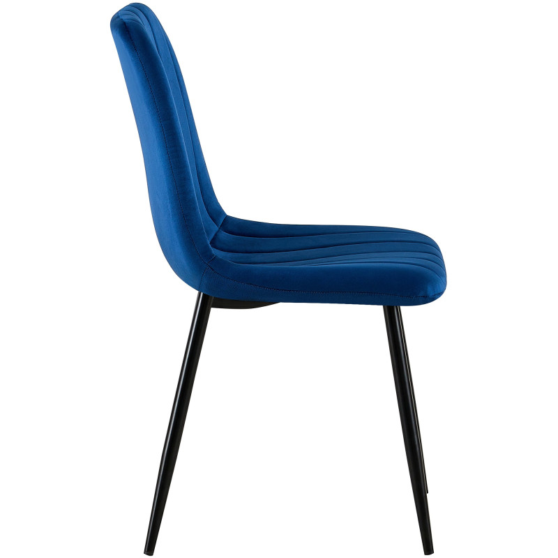 Chaise Dijon en velours bleu