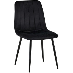 Chaise Dijon en velours noir