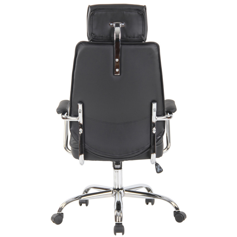 Sedia da ufficio Rako in vera pelle nero