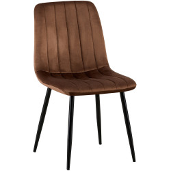 Chaise Dijon en velours brun