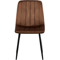 Chaise Dijon en velours brun