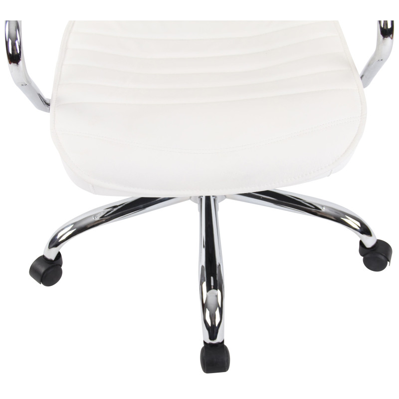 Fauteuil de bureau Rako en cuir véritable blanc