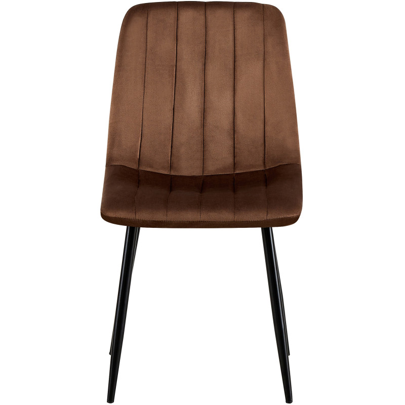 Chaise Dijon en velours brun