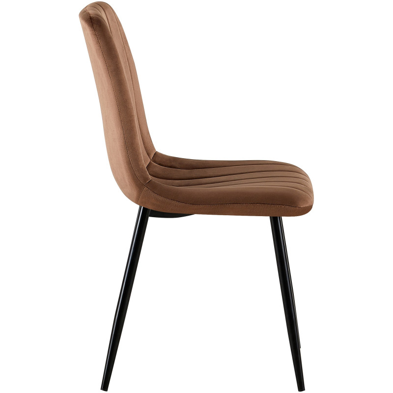 Chaise Dijon en velours brun