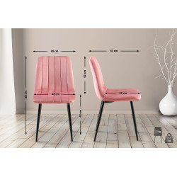 Chaise Dijon en velours rose