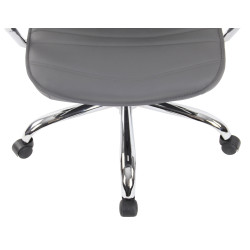 Sedia da ufficio Rako in vera pelle grigio