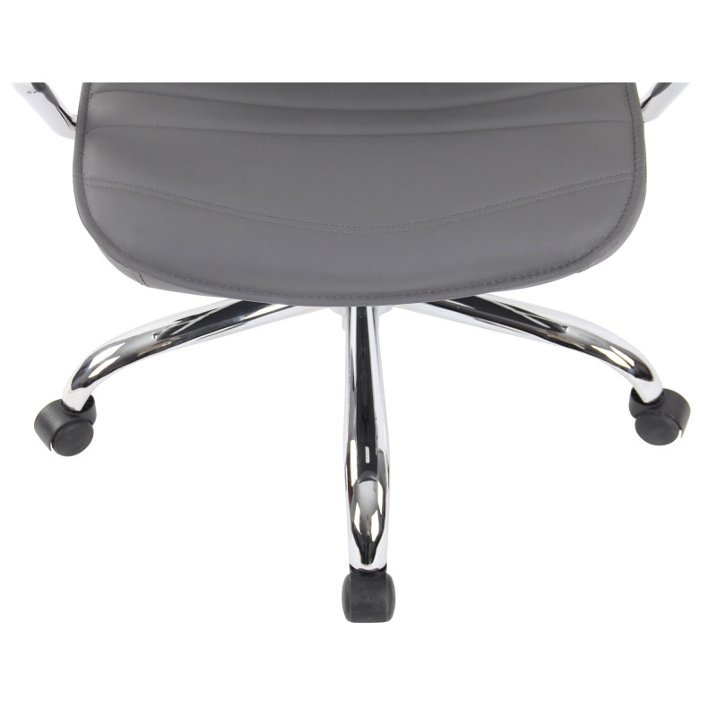 Fauteuil de bureau Rako en cuir véritable gris