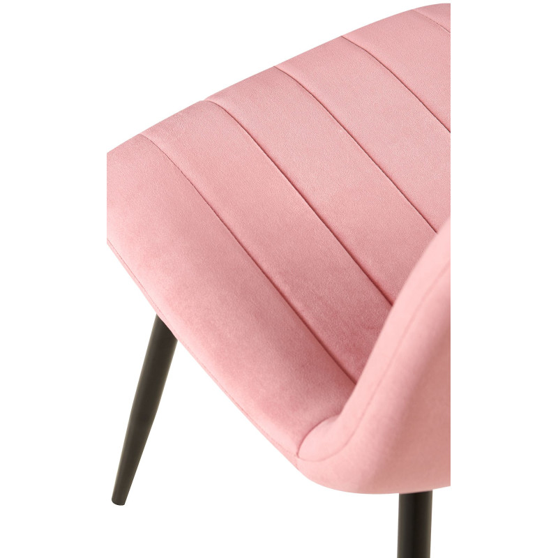 Chaise Dijon en velours rose