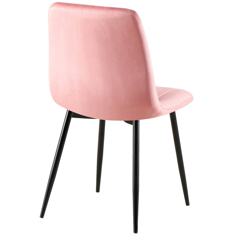 Chaise Dijon en velours rose