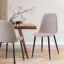 Chaise Giverny en tissu gris