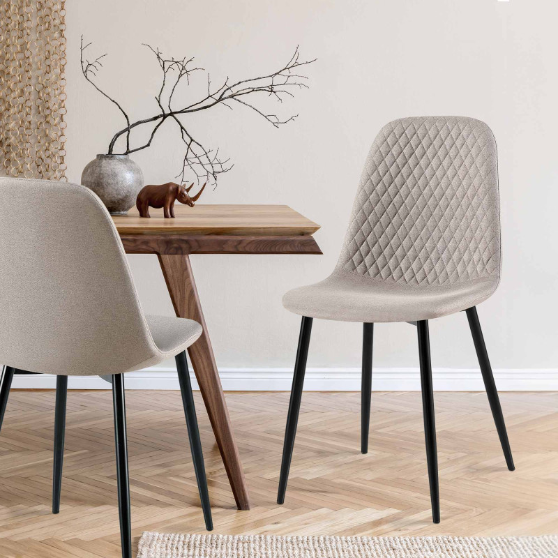 Chaise Giverny en tissu gris
